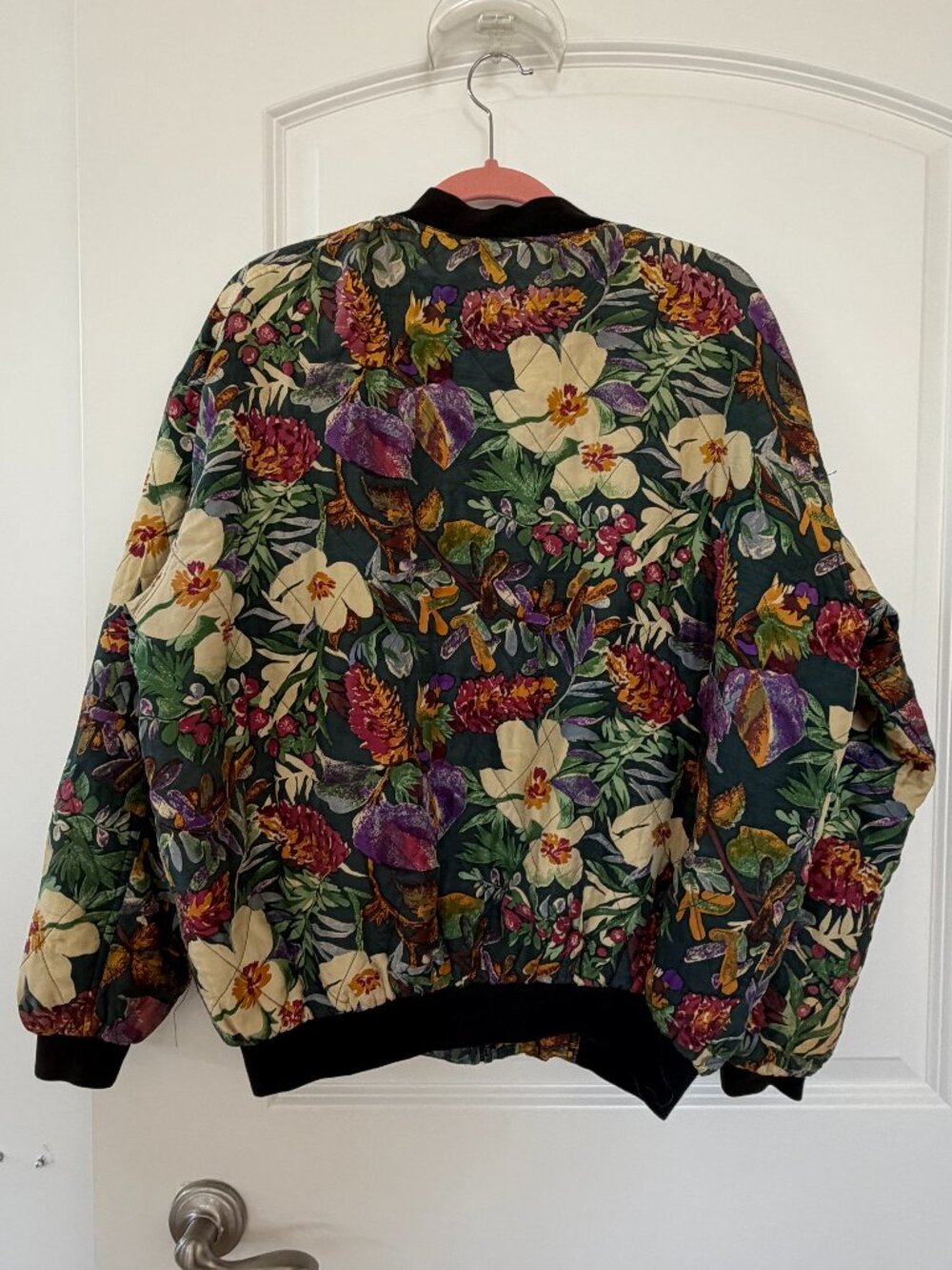 Original Robert Stock 100% Silk floral bomber jacket.  Anthropology
